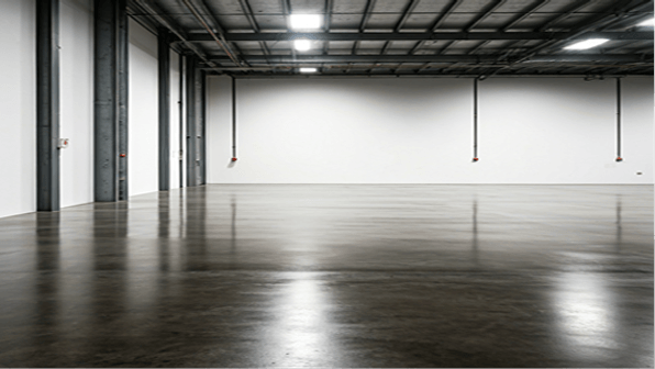 commercial epoxy floor in a warehouse