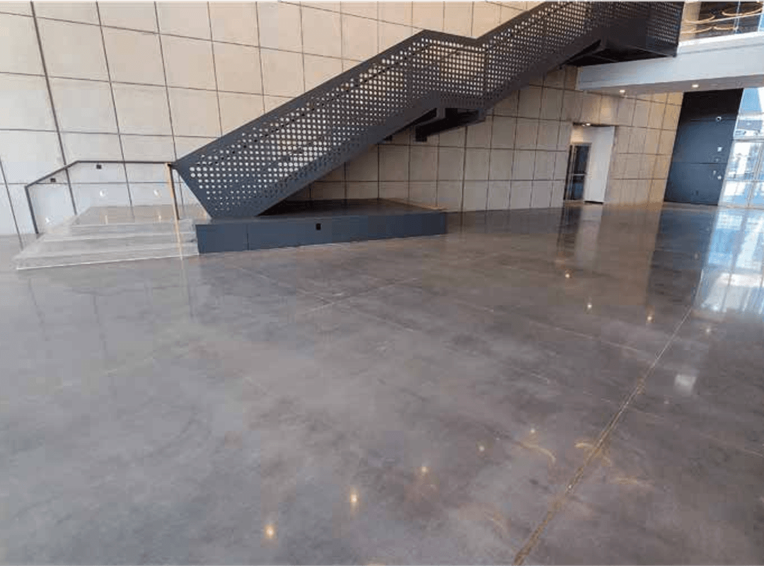 polished concrete floor in modern space